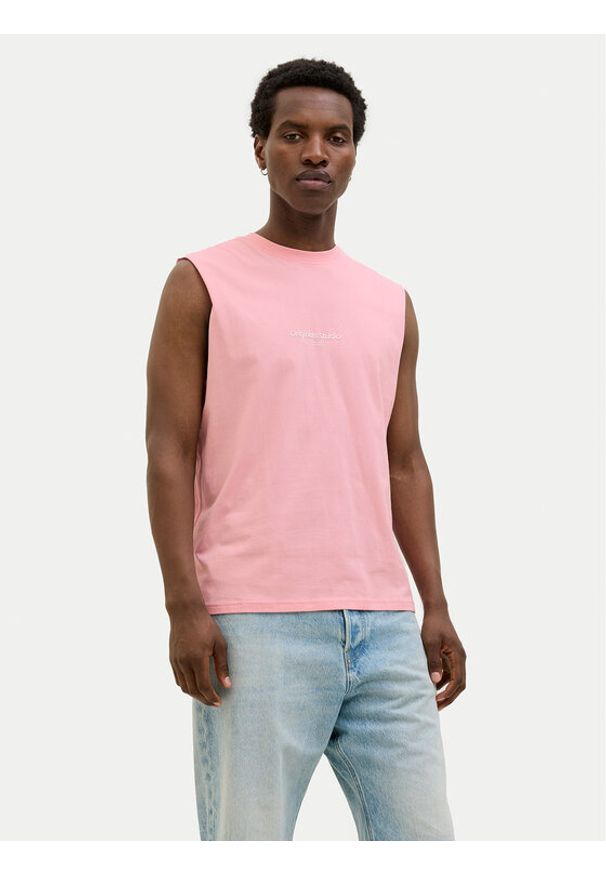 Jack & Jones - Jack&Jones Tank top Vesterbro 12250430 Różowy Oversize. Kolor: różowy. Materiał: bawełna