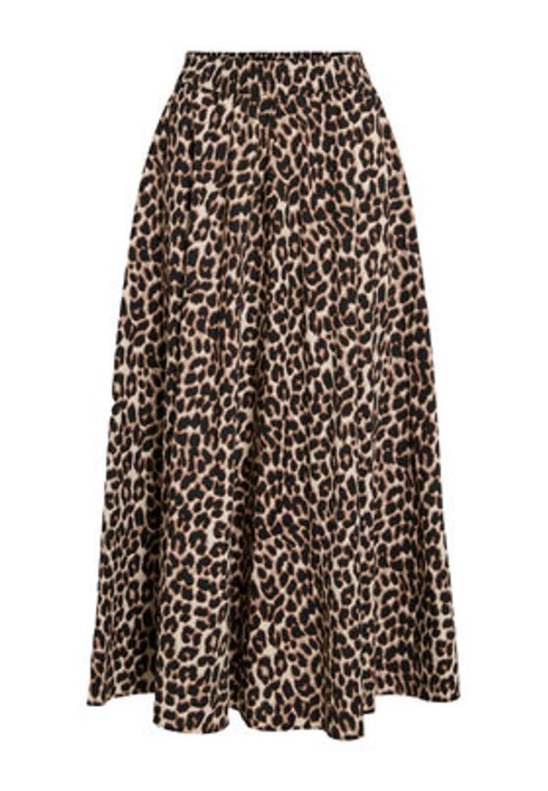 Vila Spódnica maxi Valencia 14106880 Brązowy Regular Fit. Kolor: brązowy. Materiał: bawełna