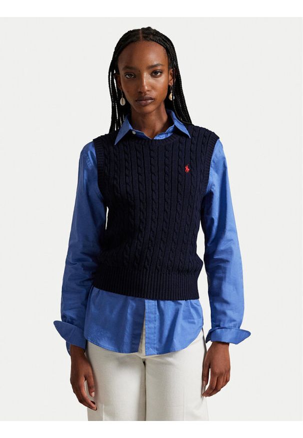 Polo Ralph Lauren Kamizelka 211971882501 Granatowy Slim Fit. Typ kołnierza: polo. Kolor: niebieski. Materiał: bawełna