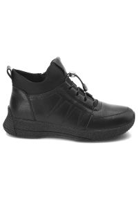 Czarne Wygodne Botki Artiker Obuwie Damskie Zapinane Na Suwak. Okazja: na co dzień. Kolor: czarny. Materiał: skóra. Styl: casual #5
