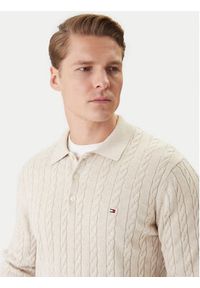 TOMMY HILFIGER - Tommy Hilfiger Sweter Classic MW0MW41955 Beżowy Regular Fit. Kolor: beżowy. Materiał: bawełna #4