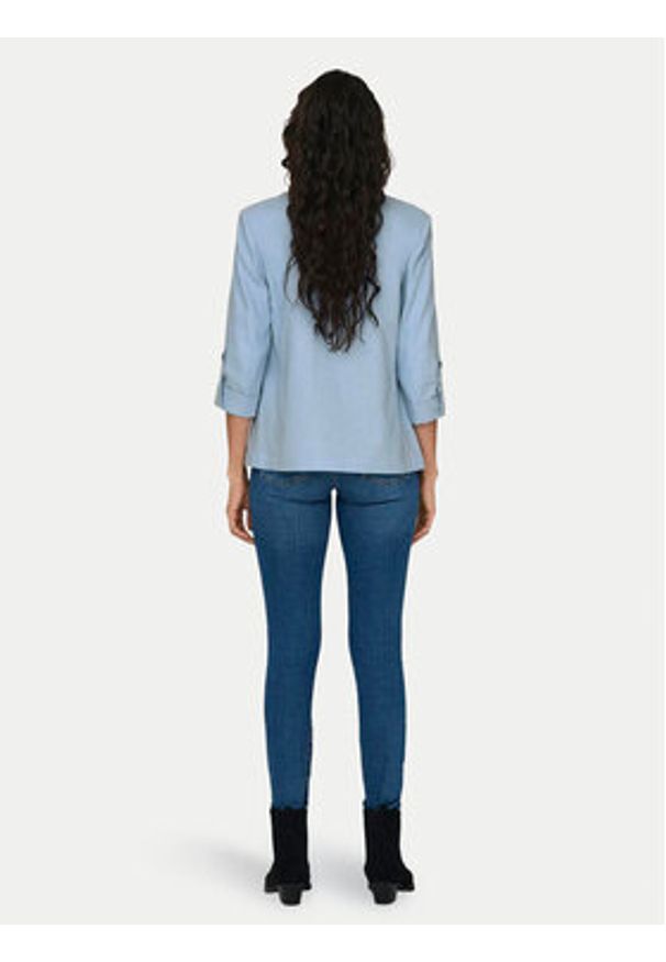 only - ONLY Marynarka Caro 15312199 Błękitny Loose Fit. Kolor: niebieski. Materiał: wiskoza, len