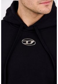 Diesel - DIESEL Czarna męska bluza z metalowym logo S-MACS-HOOD-OD, Rozmiar XXL. Kolor: czarny. Materiał: materiał, elastan, bawełna