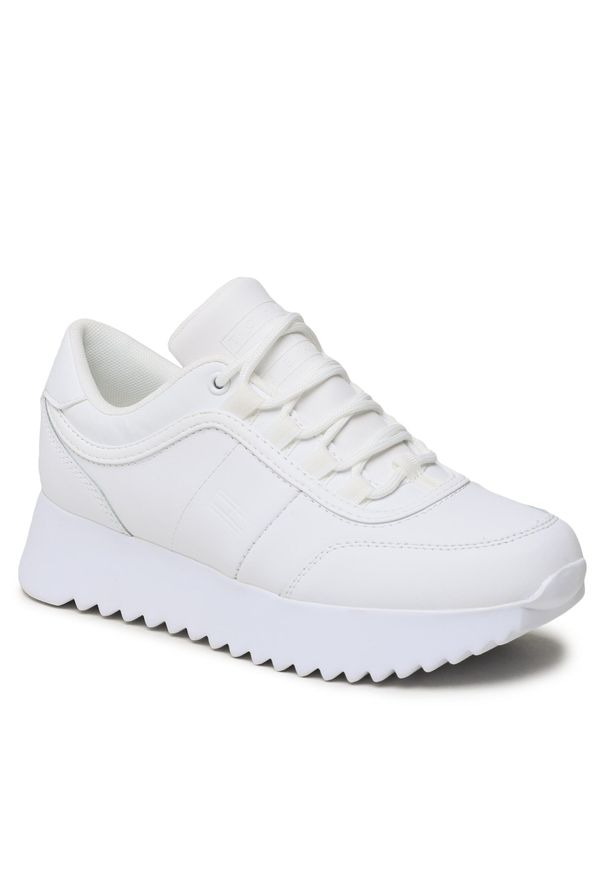 Sneakersy Tommy Jeans High Cleated Sneaker EN0EN02125 White 0K4. Kolor: biały. Materiał: skóra