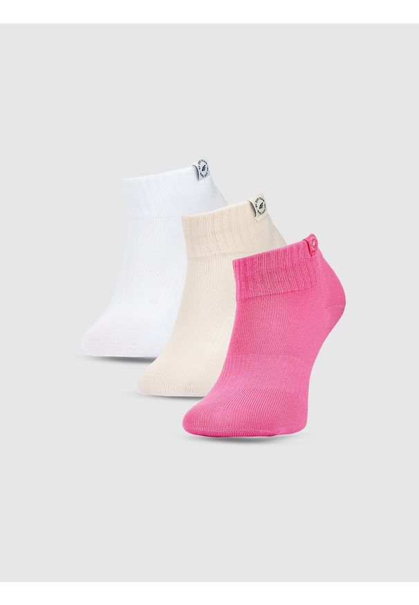 4f - 4F Skarpetki casual za kostkę (3-pack) dziewczęce - multikolor 32-34. Kolor: wielokolorowy. Materiał: włókno, bawełna, poliamid, materiał