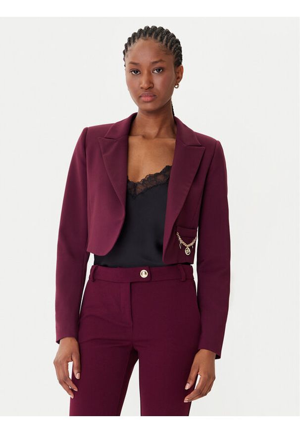 Rinascimento Bolerko CFC0126215003 Bordowy Regular Fit. Kolor: czerwony. Materiał: syntetyk