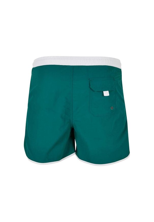 Urban Classics - Męskie Spodenki Kąpielowe W Stylu Retro. Kolor: biały, zielony, wielokolorowy. Styl: retro