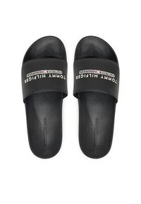 TOMMY HILFIGER - Tommy Hilfiger Klapki Raised Pool Slide FM0FM05761 Czarny. Kolor: czarny. Materiał: skóra #6