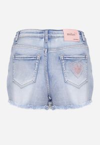 Born2be - Niebieskie Jeansowe Szorty z Wysokim Stanem i Ozdobnymi Przetarciami Tiella. Stan: podwyższony. Kolor: niebieski. Materiał: jeans. Sezon: lato. Styl: młodzieżowy, elegancki #6
