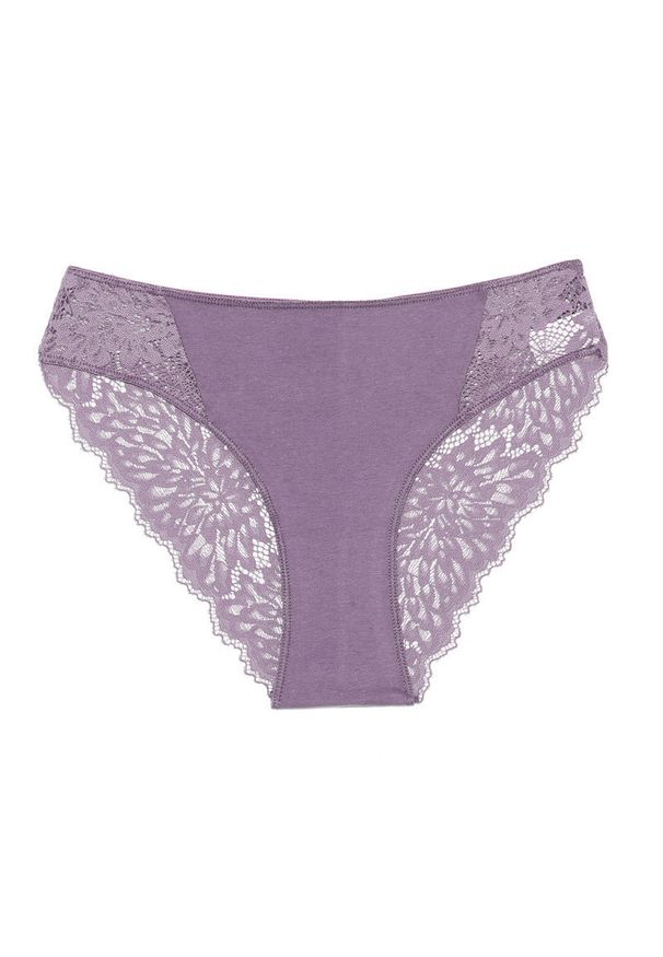 Intica - Figi koronkowe eleganckie z delikatnego materiału Charmaine. Kolor: fioletowy. Materiał: materiał, koronka. Wzór: koronka