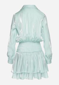 Born2be - Jasnozielona Sukienka z Wiskozy o Koszulowym Kroju z Falbankami Liova. Typ kołnierza: kołnierz z falbankami. Kolor: zielony. Materiał: wiskoza. Typ sukienki: koszulowe #2