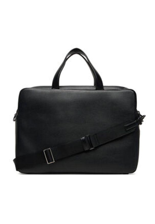 Calvin Klein Torba na laptopa Zip Commuter Bag LV04D3263G Czarny. Kolor: czarny. Materiał: skóra