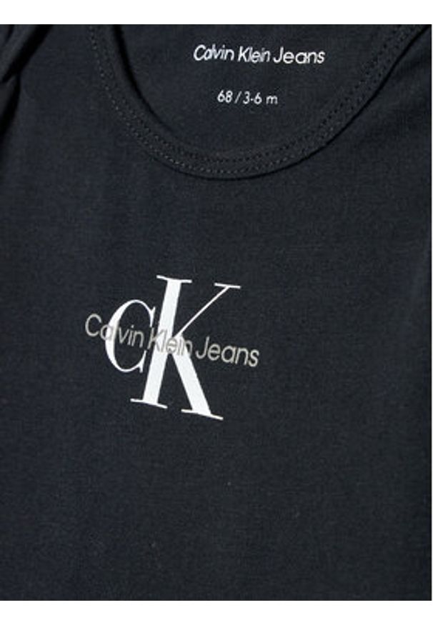 Calvin Klein Jeans Body dziecięce Monogram IN0IN00033 Czarny Regular Fit. Kolor: czarny. Materiał: bawełna