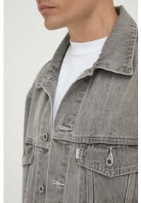 Levi's® - Levi's kurtka jeansowa męska kolor szary przejściowa oversize. Okazja: na spotkanie biznesowe. Kolor: szary. Materiał: jeans. Styl: biznesowy #4