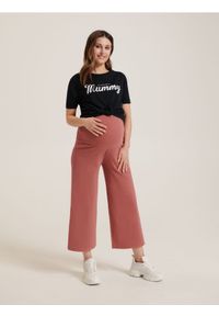 Sinsay - Spodnie kuloty MAMA - różowy. Kolor: różowy. Materiał: bawełna, włókno