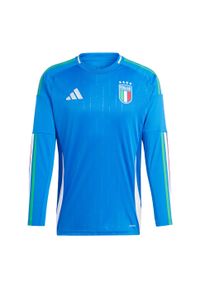 Adidas - Koszulka Italy 24 Long Sleeve Home. Kolor: niebieski. Materiał: materiał. Długość rękawa: długi rękaw #2