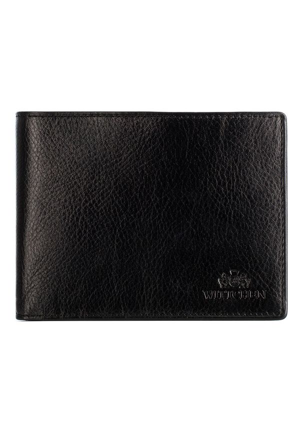 Wittchen - Męski portfel skórzany z rozkładanym panelem czarny. Kolor: czarny. Materiał: skóra