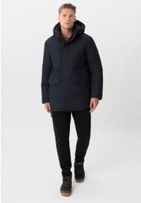 Volcano - Wodoodporna kurtka zimowa J-HEROS. Typ kołnierza: kołnierzyk stójkowy. Kolor: niebieski. Materiał: welur, materiał. Długość: długie. Wzór: gładki. Sezon: zima. Styl: elegancki #1