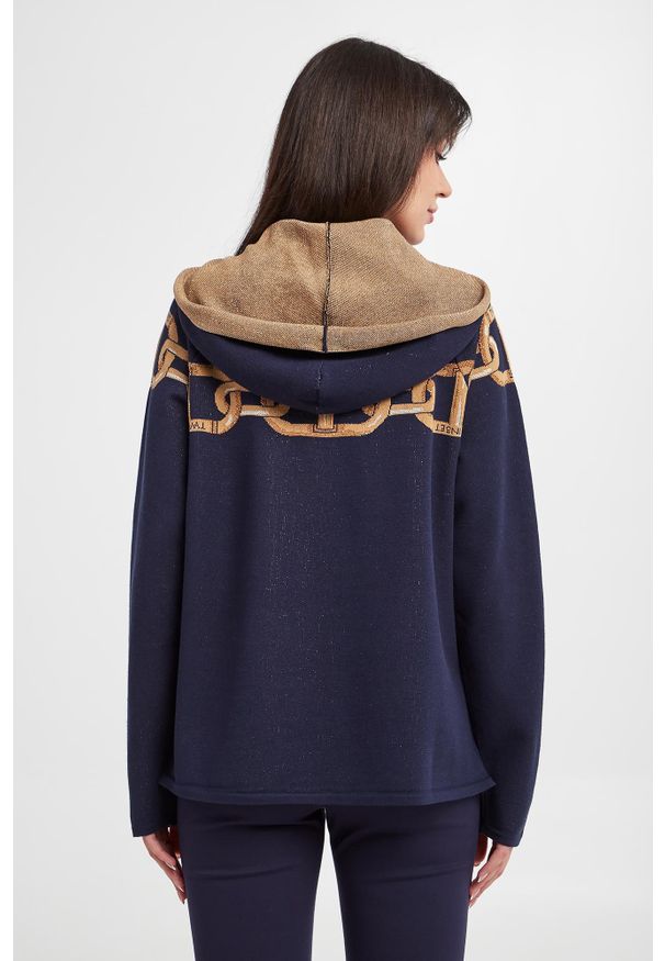 Twinset Milano - Sweter damski z kapturem TWINSET. Typ kołnierza: kaptur