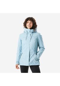 quechua - Kurtka turystyczna damska Quechua NH500 -10°C wodoodporna. Kolor: szary, niebieski, wielokolorowy. Materiał: polar. Sezon: zima