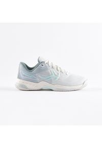 ARTENGO - Buty tenisowe damskie Artengo Fast Pro na każdą nawierzchnię. Kolor: biały, wielokolorowy, niebieski, zielony. Materiał: mesh, kauczuk. Szerokość cholewki: normalna. Sport: tenis