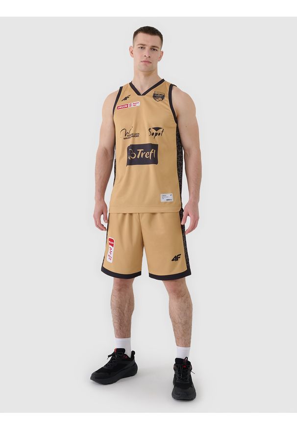 4f - 4F Koszulka meczowa replika domowa z sezonu 2024/25 męska 4F x PLK - Trefl Sopot - multikolor XL. Typ kołnierza: dekolt w serek. Kolor: wielokolorowy. Materiał: syntetyk, włókno, materiał, dzianina. Wzór: gładki, aplikacja, napisy, ze splotem, nadruk. Sport: koszykówka, fitness
