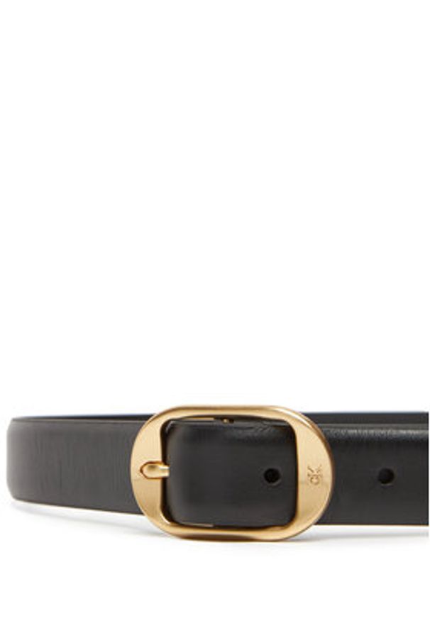 Calvin Klein Pasek Damski Forged Pin Belt 25Mm LV04K7014G Czarny. Kolor: czarny. Materiał: skóra