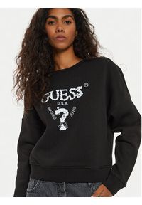 Guess Bluza V4BQ11 KCHX0 Czarny Regular Fit. Kolor: czarny. Materiał: bawełna, syntetyk