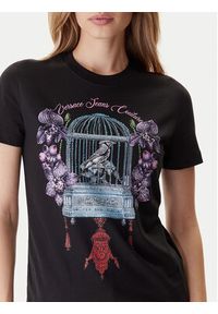 Versace Jeans Couture T-Shirt 79HAHP04 CJ01P Czarny Regular Fit. Kolor: czarny. Materiał: bawełna