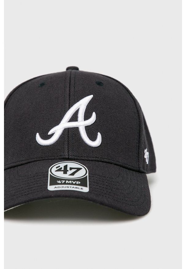 47 Brand - 47brand - Czapka Atlanta Braves. Kolor: czarny. Wzór: haft