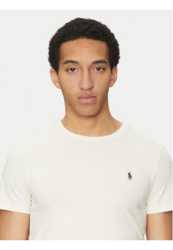 Polo Ralph Lauren T-Shirt 710671438421 Écru Slim Fit. Typ kołnierza: polo. Materiał: bawełna