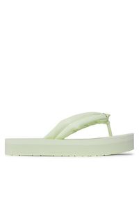 Calvin Klein Japonki Flatform Flip Flop W/Hw HW0HW01503 Zielony. Kolor: zielony. Materiał: skóra