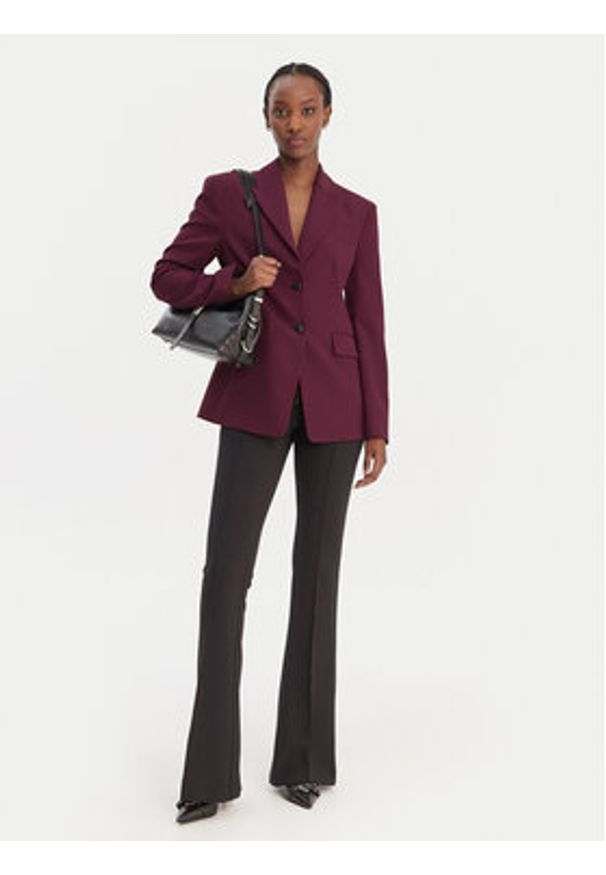 Hugo - HUGO Marynarka Asmalla-1 50533901 Fioletowy Slim Fit. Kolor: fioletowy. Materiał: syntetyk