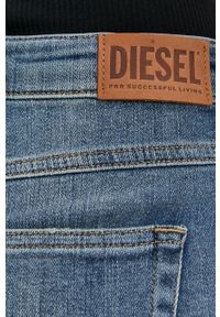 Diesel Jeansy damskie medium waist. Kolor: niebieski