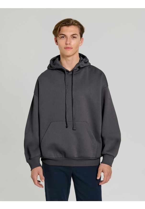 Sinsay - Bluza hoodie comfort fit - szary. Kolor: szary