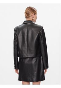 DKNY Marynarka P3JCUO37 Czarny Relaxed Fit. Kolor: czarny. Materiał: skóra