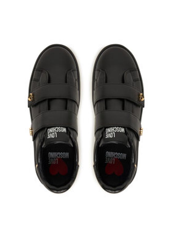 Love Moschino - LOVE MOSCHINO Sneakersy JA15325G0NIA600A Czarny. Kolor: czarny. Materiał: skóra