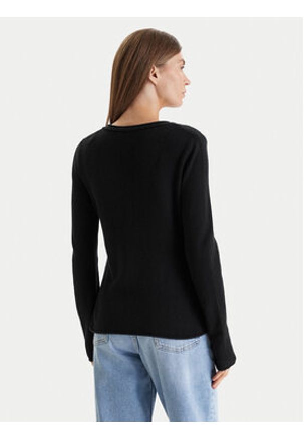 TOMMY HILFIGER - Tommy Hilfiger Sweter WW0WW43505 Czarny Regular Fit. Kolor: czarny. Materiał: wełna