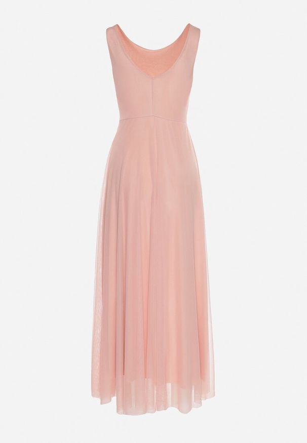 Born2be - Różowa Sukienka Koktajlowa z Tiulowym Dołem Elasoria. Kolor: różowy. Materiał: tiul. Styl: wizytowy