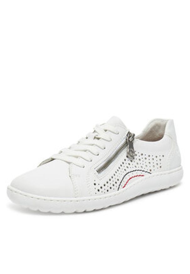 Rieker Sneakersy 52824-80 Biały. Kolor: biały. Materiał: skóra