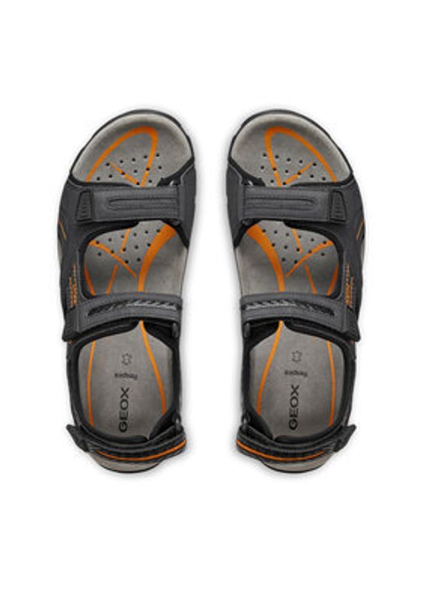 Geox Sandały U Sandal Strada U8224D 0EKBC C4367 Czarny. Kolor: czarny. Materiał: skóra