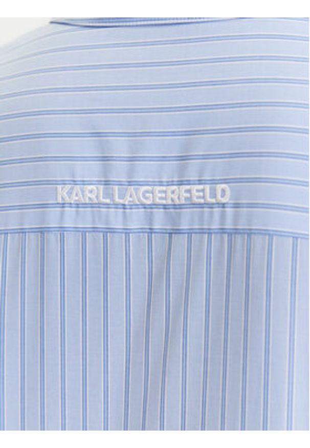 Karl Lagerfeld - KARL LAGERFELD Koszula A3W11029 Niebieski Regular Fit. Typ kołnierza: dekolt w karo. Kolor: niebieski. Materiał: bawełna