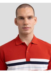 Big-Star - Koszulka męska polo czerwona Poloer 704. Typ kołnierza: polo. Kolor: czerwony. Materiał: dzianina. Wzór: aplikacja, paski. Styl: klasyczny #5
