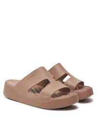Crocs Klapki Getaway Platform H-Strap 209409 Beżowy. Kolor: beżowy. Obcas: na platformie #5