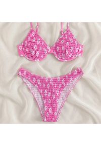 Intica - Bikini push-up plażowe z delikatnymi ramiączkami Salwa. Kolor: różowy. Materiał: materiał
