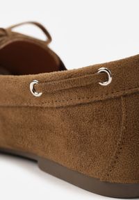 Renee - Ciemnobeżowe Mokasyny VICES z Wkładką ze Skóry Naturalnej ze Sznurowaniem Nairis. Nosek buta: okrągły. Zapięcie: sznurówki. Kolor: beżowy. Materiał: skóra. Obcas: na obcasie. Wysokość obcasa: niski #3