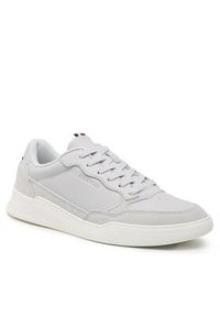 TOMMY HILFIGER - Tommy Hilfiger Sneakersy Elevated Cupsole Leather Mix FM0FM04358 Szary. Kolor: szary. Materiał: skóra