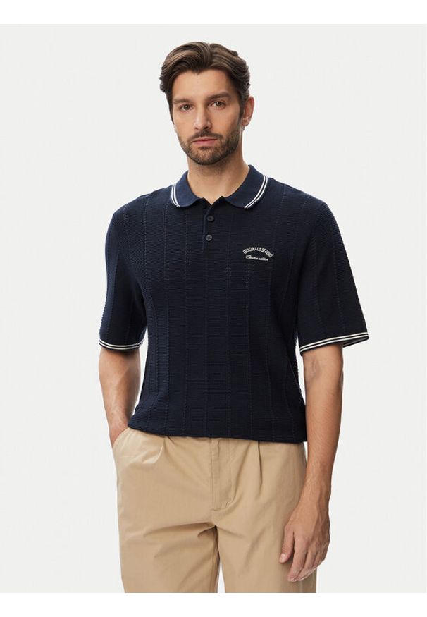 Jack & Jones Polo 12295405 Granatowy Regular Fit. Typ kołnierza: polo. Kolor: niebieski. Materiał: bawełna