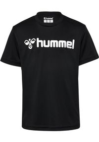Hummel Koszulka poliestrowa sportowa Poly Logo Jersey Kids. Kolor: czarny. Materiał: jersey, poliester