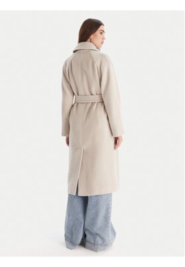 Marella Płaszcz wełniany English 2523016142 Szary Regular Fit. Kolor: szary. Materiał: wełna